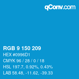 Color code: RGB 9 150 209 | qconv.com