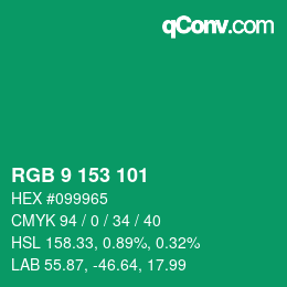 Color code: RGB 9 153 101 | qconv.com
