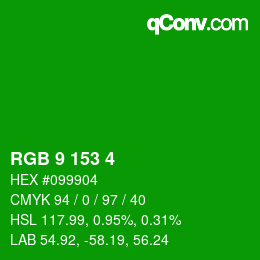 Color code: RGB 9 153 4 | qconv.com