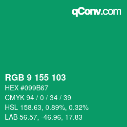 Color code: RGB 9 155 103 | qconv.com