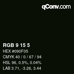 Farbcode: RGB 9 15 5 | qconv.com