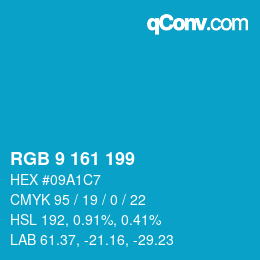 Farbcode: RGB 9 161 199 | qconv.com