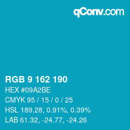 Color code: RGB 9 162 190 | qconv.com