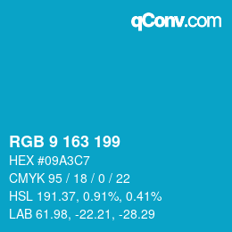 カラーコード: RGB 9 163 199 | qconv.com