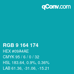 Color code: RGB 9 164 174 | qconv.com