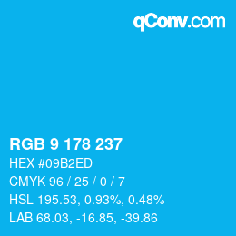 Color code: RGB 9 178 237 | qconv.com