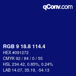 カラーコード: RGB 9 18.8 114.4 | qconv.com
