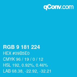 Color code: RGB 9 181 224 | qconv.com