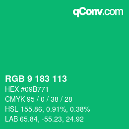 Color code: RGB 9 183 113 | qconv.com