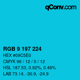 Farbcode: RGB 9 197 224 | qconv.com