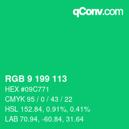 Color code: RGB 9 199 113 | qconv.com