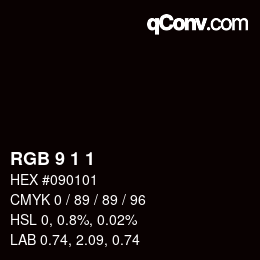Farbcode: RGB 9 1 1 | qconv.com