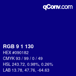 Color code: RGB 9 1 130 | qconv.com