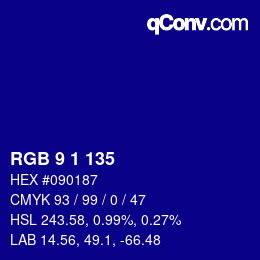 Color code: RGB 9 1 135 | qconv.com