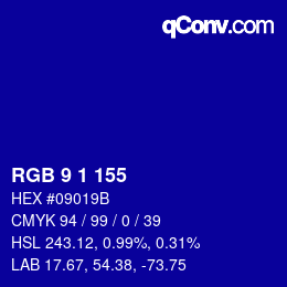 Color code: RGB 9 1 155 | qconv.com
