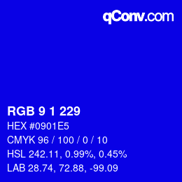 Color code: RGB 9 1 229 | qconv.com