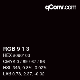 カラーコード: RGB 9 1 3 | qconv.com