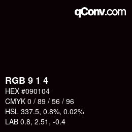 カラーコード: RGB 9 1 4 | qconv.com