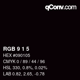 カラーコード: RGB 9 1 5 | qconv.com