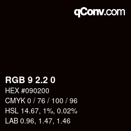 カラーコード: RGB 9 2.2 0 | qconv.com