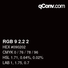カラーコード: RGB 9 2.2 2 | qconv.com