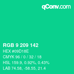 Color code: RGB 9 209 142 | qconv.com