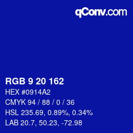 Color code: RGB 9 20 162 | qconv.com