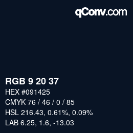 Farbcode: RGB 9 20 37 | qconv.com