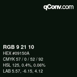 Color code: RGB 9 21 10 | qconv.com