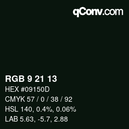 Farbcode: RGB 9 21 13 | qconv.com