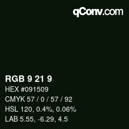 Farbcode: RGB 9 21 9 | qconv.com