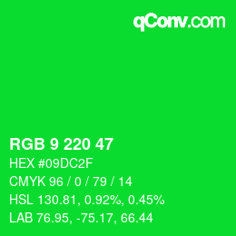 Color code: RGB 9 220 47 | qconv.com