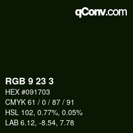 Color code: RGB 9 23 3 | qconv.com