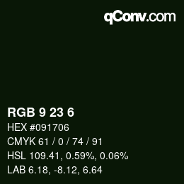 Color code: RGB 9 23 6 | qconv.com