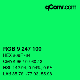 Color code: RGB 9 247 100 | qconv.com