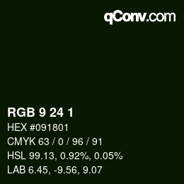 Color code: RGB 9 24 1 | qconv.com