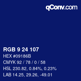 Color code: RGB 9 24 107 | qconv.com