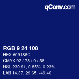 Color code: RGB 9 24 108 | qconv.com