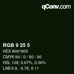 Color code: RGB 9 25 5 | qconv.com