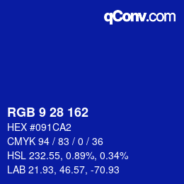 Color code: RGB 9 28 162 | qconv.com