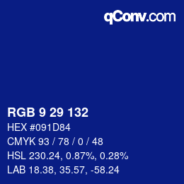 Color code: RGB 9 29 132 | qconv.com