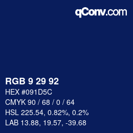 Color code: RGB 9 29 92 | qconv.com