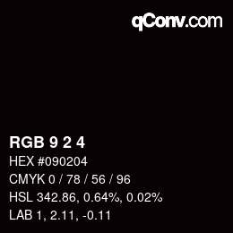 カラーコード: RGB 9 2 4 | qconv.com