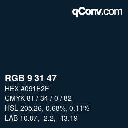 Color code: RGB 9 31 47 | qconv.com