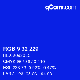 Color code: RGB 9 32 229 | qconv.com