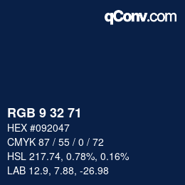 Color code: RGB 9 32 71 | qconv.com