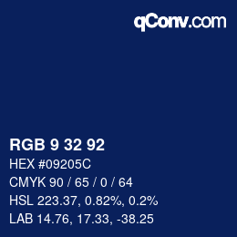 Color code: RGB 9 32 92 | qconv.com