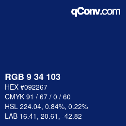 Color code: RGB 9 34 103 | qconv.com