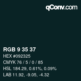 Farbcode: RGB 9 35 37 | qconv.com
