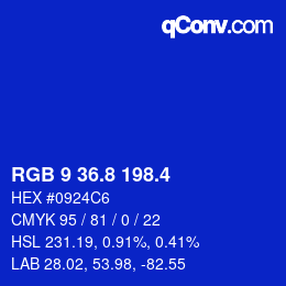 カラーコード: RGB 9 36.8 198.4 | qconv.com
